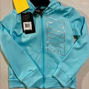 Nike light aqua zip up Dri-fit hoodie